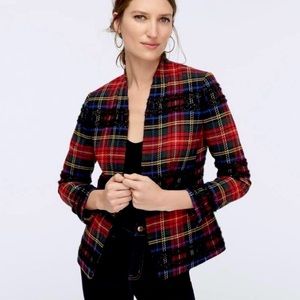 J. Crew Going-Out Blazer in Lurex Tartan